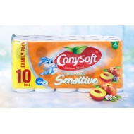 Hartie igienica Conysoft, 10 role pe set, 2 straturi, Piersica sau Musetel