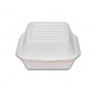 Caserola cu Capac Pentru Burger Unica Folosinta, Biodegradabila & Compostabila 15x15cm 6” (50buc) 