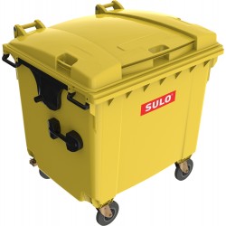 Eurocontainer galben din material plastic, cu capac plat, SULO, 1100 l  - Transport Inclus Eurocontainer galben din material plastic, cu capac plat, SULO, 1100 l  - Transport Inclus