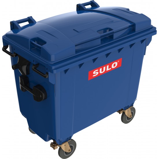 Eurocontainer plastic, 660 L, albastru, capac plat SULO - Transport Inclus Eurocontainer plastic, 660 L, albastru, capac plat SULO - Transport Inclus