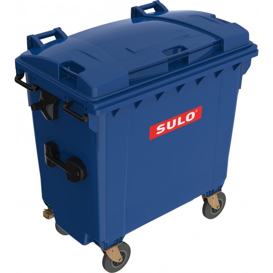 Eurocontainer din material plastic 770 l albastru cu capac plat MEVATEC - Transport Inclus Eurocontainer din material plastic 770 l albastru cu capac plat MEVATEC - Transport Inclus