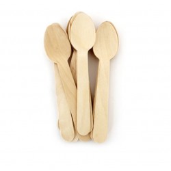 Lingurita din lemn pentru cafea sau deserturi, 110 mm, 100 buc/set Lingurita din lemn pentru cafea sau deserturi, 110 mm, 100 buc/set