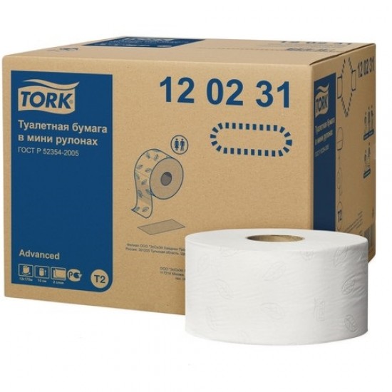 Hartie igienica mini jumbo Advanced Tork_ 2 pliuri, 170 metri Hartie igienica mini jumbo Advanced Tork_ 2 pliuri, 170 metri