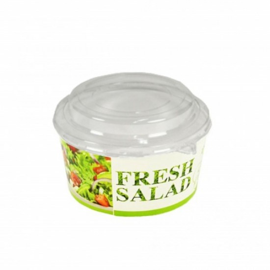 Caserola salata din carton, capac transparent, 750 cc, 50 buc/set