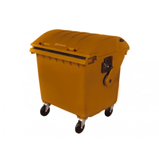 Container HDPE CLE 1100L cu capac rotund maro - Transport inclus