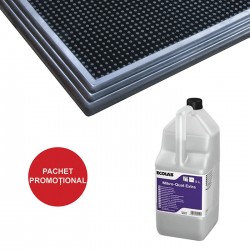 Pachet Covor folosit cu solutie igienizanta sau dezinfectanta Sani-Trax si Detergent dezinfectant Mikro quat extra 5 L Ecolab Pachet Covor folosit cu solutie igienizanta sau dezinfectanta Sani-Trax si Detergent dezinfectant Mikro quat extra 5 L Ecolab