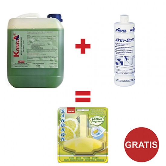 Pachet Detergent Hard Konga, Odorizant concentrat Kiehl, Gratuit Odorizant Sano Bon  