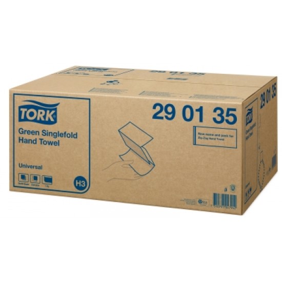 Prosoape din hartie, pliate, verzi, 23 x 25 cm,1 strat, Tork, 200 buc / pachet
