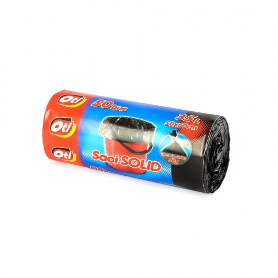 Saci menaj OTI SOLID 35L, negru, 50 buc./rola Saci menaj OTI SOLID 35L, negru, 50 buc./rola