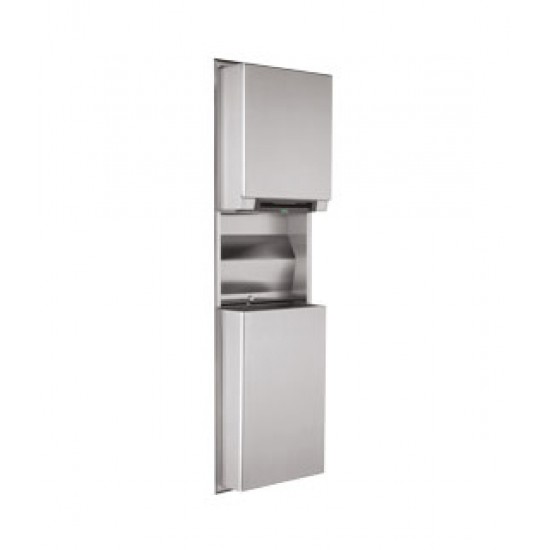 Sistem combi 2 in 1, compus din dispenser cu senzor de prosoape si cos hartie, inox satinat, seria Clasic, Bobrick Sistem combi 2 in 1, compus din dispenser cu senzor de prosoape si cos hartie, inox satinat, seria Clasic, Bobrick