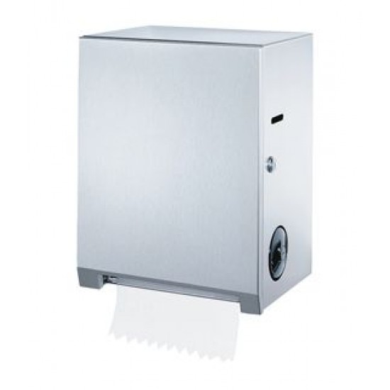 Dispenser rulou prosop Autocut, actionare manuala-mecanica, inox, seria Clasic, Bobrick Dispenser rulou prosop Autocut, actionare manuala-mecanica, inox, seria Clasic, Bobrick