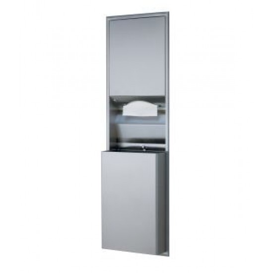 Sistem combi 2 in 1, compus din dispenser prosoape si cos hartie, seria Clasic, Bobrick Sistem combi 2 in 1, compus din dispenser prosoape si cos hartie, seria Clasic, Bobrick