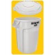 Container rotund Brute cu canale de ventilare, 75.7 L, alb, RUBBERMAID