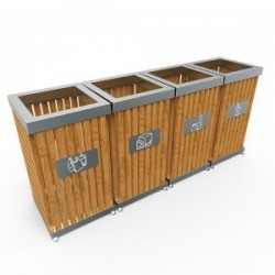 BORAS S Cosuri moderne pentru colectare selectiva din inox cu lemn BORAS S Cosuri moderne pentru colectare selectiva din inox cu lemn