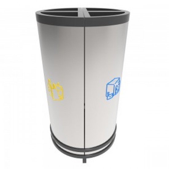 HELSINKI A Cos de reciclare compact cu design modular din otel inoxidabil HELSINKI A Cos de reciclare compact cu design modular din otel inoxidabil