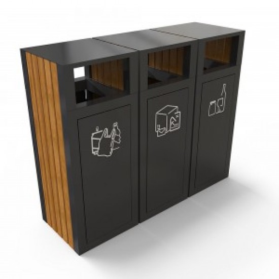 KUOKIO AM Set de reciclare din metal ultra rezistent cu decor din lemn KUOKIO AM Set de reciclare din metal ultra rezistent cu decor din lemn
