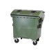 Eurocontainer din plastic, 1100 L, capac rotund, verde, inchizatoare pentru capac - colectare sticla SULO - Transport Inclus