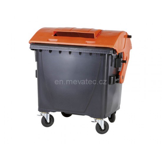 Eurocontainer din plastic, 1100L, capac rotund, inchizatoare pentru capac - colectare ambalaje SULO - Transport Inclus