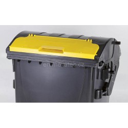 Eurocontainer din plastic, 1100L, negru, capac in capac galben SULO - Transport Inclus Eurocontainer din plastic, 1100L, negru, capac in capac galben SULO - Transport Inclus