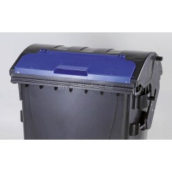 Eurocontainer din plastic, 1100L, negru, capac in capac albastru, SULO - Transport Inclus Eurocontainer din plastic, 1100L, negru, capac in capac albastru, SULO - Transport Inclus
