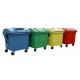 Container HDPE CLE 1100L cu capac rotund negru - Transport inclus