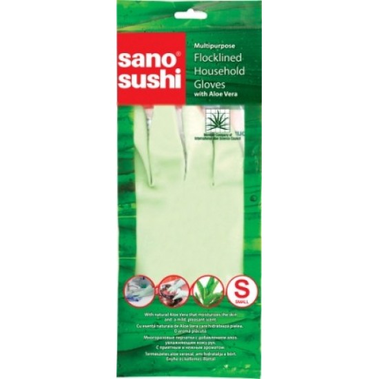 Manusi menaj din cauciu cu aloe vera Sano Sushi - S Manusi menaj din cauciu cu aloe vera Sano Sushi - S