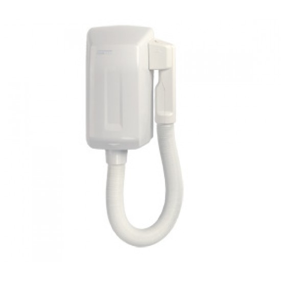 Uscator de par hotelier SMARTFLOW cu furtun, carcasa din plastic alb ABS, Mediclinics