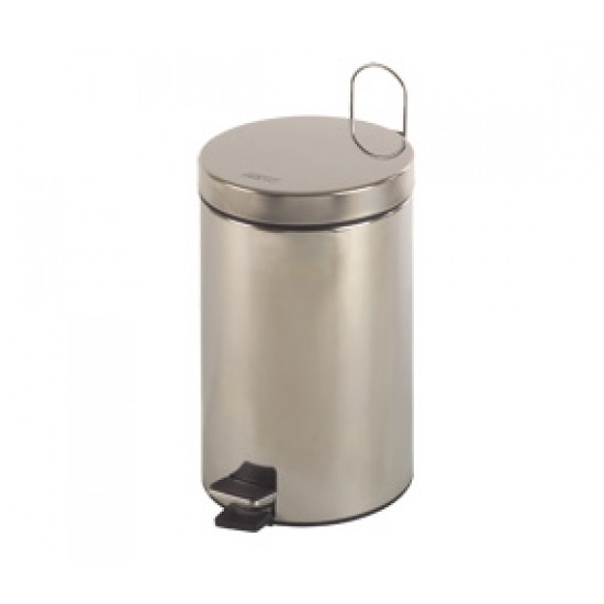 Cos gunoi circular 5L, cu pedala, cu maner exterior, inox finisaj satinat, Mediclinics