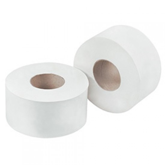 Hârtie igienică 130 m, 2 straturi, extra albă Mini Jumbo, AQA Choice Hârtie igienică 130 m, 2 straturi, extra albă Mini Jumbo, AQA Choice