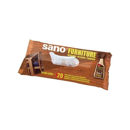 SANO FURNITURE WIPES, 20 bucati, servetele umede antistatice mobila SANO FURNITURE WIPES, 20 bucati, servetele umede antistatice mobila