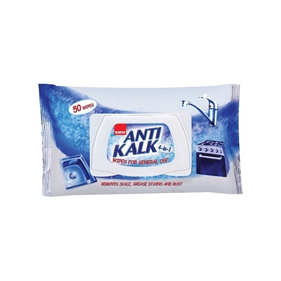 SANO ANTI KALK WIPES UNIVERSAL 4 in 1, 50 buc. SANO ANTI KALK WIPES UNIVERSAL 4 in 1, 50 buc.