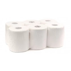 Prosop cu derulare externa, 2 straturi, alb, celuloza 100%,  AQAS, 100m 