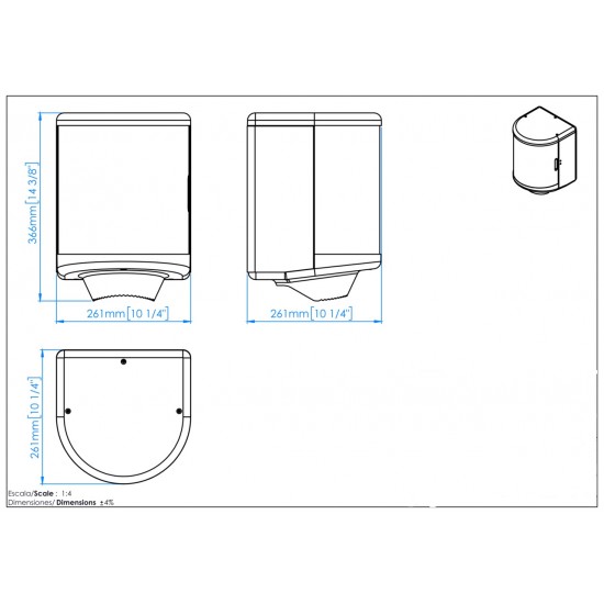 Dispenser din inox, pentru rulou prosop hartie, Mediclinics