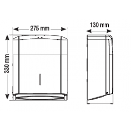 Dispenser pentru prosoape pliate din hartie, Mediclinics, otel negru-mat