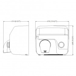 Uscator de maini actionare cu buton, SANIFLOW Mediclinics, inox satinat