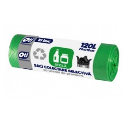 Saci menajeri verzi, 120L, OTI, 70x112cm, 10 buc./rola