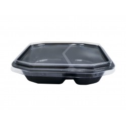 Caserole meniu cu 2 compartimente, 50 buc/set (capac inclus) Caserole meniu cu 2 compartimente, 50 buc/set (capac inclus)