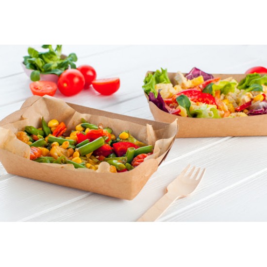 Barcuta kraft - 25x17.5x6cm-1200 ml - 250 buc. Barcuta kraft - 25x17.5x6cm-1200 ml - 250 buc.