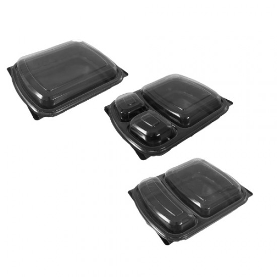 Caserola termo neagra - 2 compartimente - 200 buc/set Caserola termo neagra - 2 compartimente - 200 buc/set