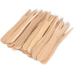 Furculita lemn, cartofi prajiti - 8.5 cm - 1000 buc/set Furculita lemn, cartofi prajiti - 8.5 cm - 1000 buc/set