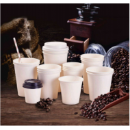 Pahare de carton albe pentru bauturi calde 16 oz, 50 buc/set