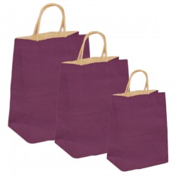 Set 100 bucati, Pungi natur, colorate mov la exterior, 25x9x30cm Set 100 bucati, Pungi natur, colorate mov la exterior, 25x9x30cm