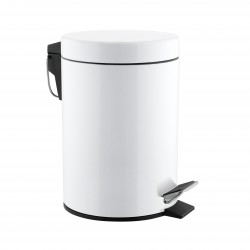 Cos gunoi circular cu pedala, otel vopsit alb, 5 L, Mediclinics Cos gunoi circular cu pedala, otel vopsit alb, 5 L, Mediclinics