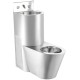 Toaletă și lavoar compact, antivandalism, montaj pe perete – inox satinat, NOFER