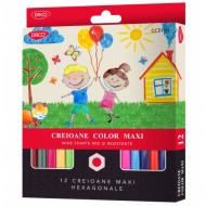 Creion color 12 culori maxi daco hexagonal cc512h