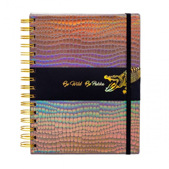 Agenda cu spirala si separatoare Pukka Pads Wild Crocodile, A5 dictando, 160 pag hartie 90 g, coperti tari Agenda cu spirala si separatoare Pukka Pads Wild Crocodile, A5 dictando, 160 pag hartie 90 g, coperti tari