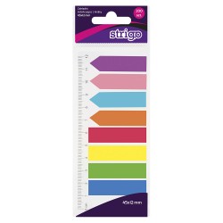 Etichete indexare Strigo adezive 8 paduri 45x12mm 200 file neon Etichete indexare Strigo adezive 8 paduri 45x12mm 200 file neon