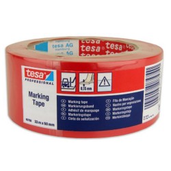 Banda adeziva de marcare Tesa, rosie, 50 mm x 33 m Banda adeziva de marcare Tesa, rosie, 50 mm x 33 m