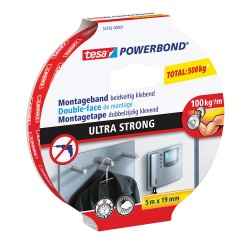 Banda dublu adeziva de montaj Tesa 19 mm x 5 m Banda dublu adeziva de montaj Tesa 19 mm x 5 m