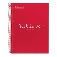 Caiet cu spira, Miquelrius, Emotion, A4, dictando, 80 file, coperta carton dur, rosu